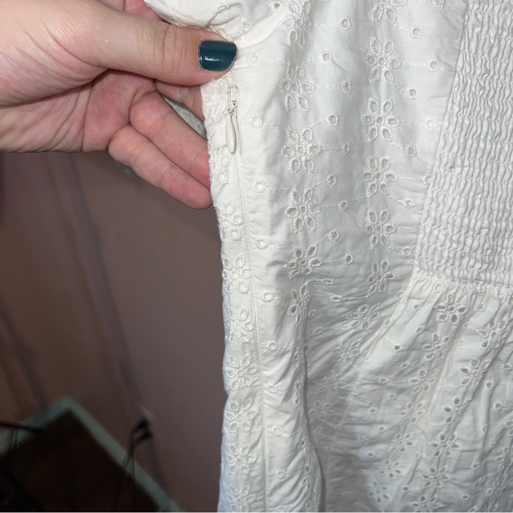 NWT GAP White Eyelet Mini Cotton Dress Small - Picture 12 of 12
